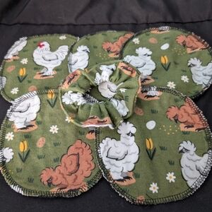 Hand Crafted Set Of 5 Face Cloths With Scrunchie